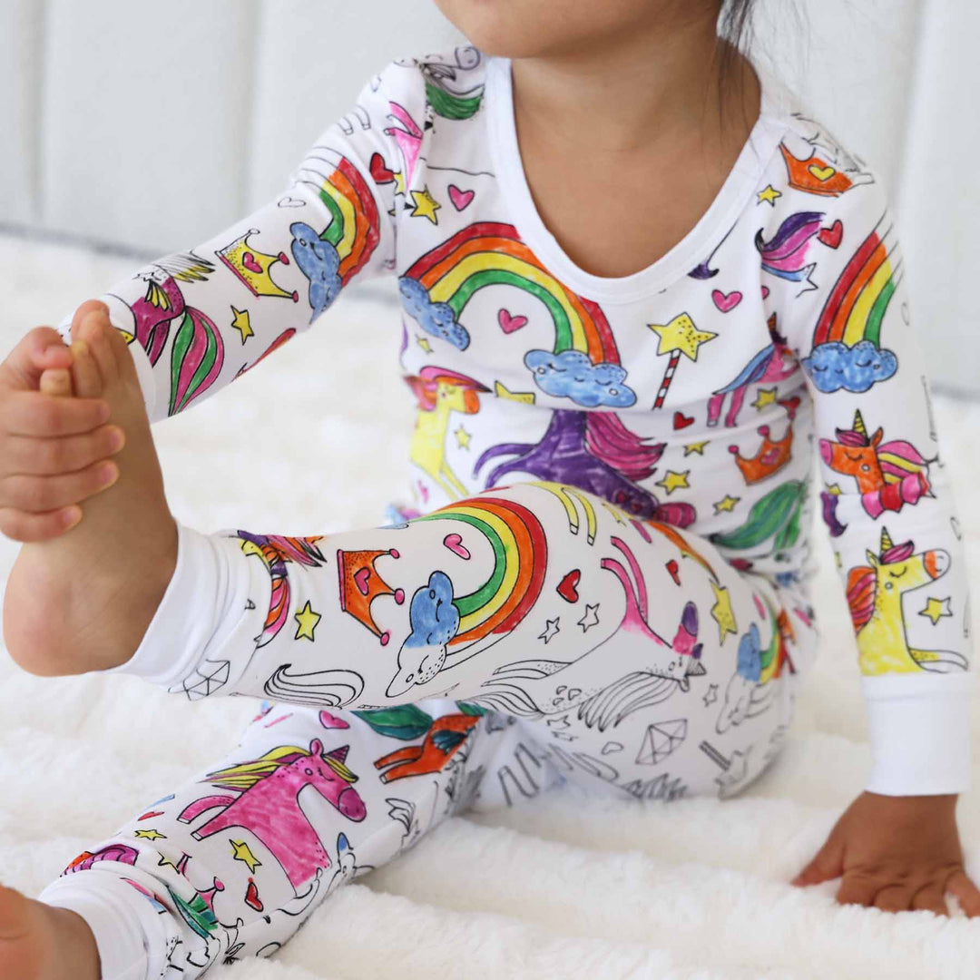 All Colorable Pajama Prints | Two-Piece Set + Free Fabric Markers